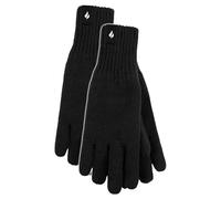 HEAT HOLDERS Herren 2 Paar Thermohandschuhe Extra Warme Weiche Strickhandschuhe mit Innenfleece Für Winter (M-L, Schwarz)