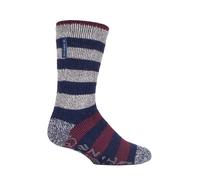 HEAT HOLDERS - Herren gestreifte Fleece gefütterte rutschfeste dicke Slipper Socken 45602