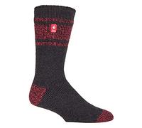 HEAT HOLDERS - Herren Winter Extra Warm Thermosocken für Geschenk | Innenfleece Socken (DE/NL/SE/PL, Numerisch, 39, 45, Regular, Regular, Charcoal/Rot (Athen))