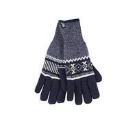 HEAT HOLDERS - Herren Winter Fleece Strick Elegant Gestreift Handschuhe (Marine (Karlstad), L/XL)