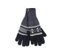 HEAT HOLDERS - Herren Winter Fleece Strick Elegant Gestreift Handschuhe (Schwarz (Karlstad), L/XL)