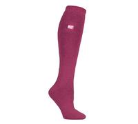 HEAT HOLDERS Lite - Damen 1.6 TOG Winter Warme Gestreift Extra Lang Leicht Dünn Kniestrümpfe Thermo Socken (37-42, Himbeere)
