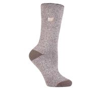 Heat Holders Lite - Dünne Winter-Thermosocken für Damen in einfarbigen Farben - Braun / Creme EU 37 - 42