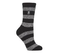 Heat Holders Lite - Isolierte Thermosocken für Damen | Mehrere Designs einschließlich Argyle Streifen Herzen Sterne | Warme Socken für Winter - Schwarz / Weiß (Bologna) EU 37 - 42