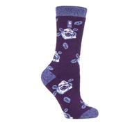 Heat Holders Lite - Womens isoliert thermische Socken | Mehrere Designs einschließlich Argyle Streifen Herzen Sterne | Warme Socken für den Winter - Pflaume (Rom) EU 37 - 42