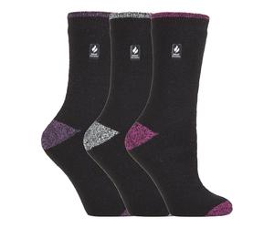 Heat Holders - Lot 3 Paires Chaussettes Thermiques Isolées Femme Hiver - Bande EU 37 - 42
