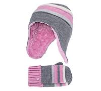 HEAT HOLDERS - Mädchen Winter Warme Sanft Hut und Fäustlinge (3-6 Jahre, kieselgrau)