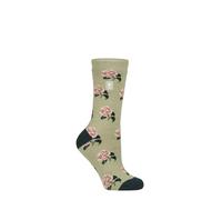 HEAT HOLDERS RHS The Royal Horticultural Society Damen Thermal Socken x RHS 1.6 TOG Lite, Warm, Obst, Blumen & Botanisch Gemustert, Geschenk für Gärtner, 1 Paar Größe 37-42 Rosen Salbei 37-42