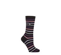 HEAT HOLDERS SOCKSHOP Damen 1.0 TOG Ultralite Streifend, Argyle & Gemustert Socken Packung 1 (DE/NL/SE/PL, Numerisch, 37, 42, Regular, Regular, Riga Streifen Schwarz)