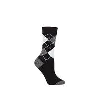 HEAT HOLDERS SOCKSHOP Damen 1.0 TOG Ultralite Streifend, Argyle & Gemustert Socken Packung 1 (DE/NL/SE/PL, Numerisch, 37, 42, Regular, Regular, Valletta Argyle Schwarz/Grau)