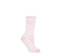 HEAT HOLDERS SOCKSHOP Damen 1.6 TOG Lite Gemustert und gestreift Thermische Socken Packung 1 (37-42, Venice Ferse & Zehe Abgestaubt Rosa)