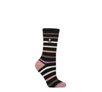 HEAT HOLDERS SOCKSHOP Damen 1.6 TOG Lite Gemustert und gestreift Thermische Socken Packung 1 Annika Schwarz 37-42