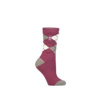 HEAT HOLDERS SOCKSHOP Damen 1.6 TOG Lite Gemustert und gestreift Thermische Socken Packung 1 Cali Gedämpfte Koralle 37-42