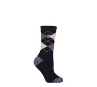HEAT HOLDERS SOCKSHOP Damen 1.6 TOG Lite Gemustert und gestreift Thermische Socken Packung 1 Cali Marine/Orchidee 37-42