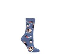 HEAT HOLDERS SOCKSHOP Damen 1.6 TOG Lite Hobby Socken Packung 1 Buch Wurm Denim 37-42