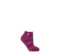 HEAT HOLDERS SOCKSHOP Damen 2.3 TOG Gemustert und gestreift Knöchel Hausschuhe Socken Packung 1 (37-42, Valencia Tiefes Fuchsia/Beere,