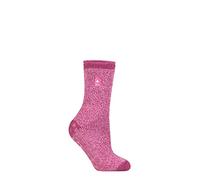 HEAT HOLDERS SOCKSHOP Damen 2.3 TOG Schlicht und gemustert Slipper-Socken Packung 1 37-42, Florence Stummgeschaltet Rosa