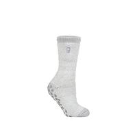 HEAT HOLDERS SOCKSHOP Damen 2.3 TOG Schlicht und gemustert Slipper-Socken Packung 1 37-42, Florence Silber-Grau