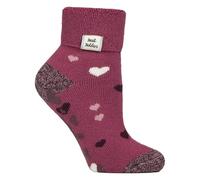 HEAT HOLDERS SOCKSHOP Damen Socken - Drehen Sie die Manschette um Sleep Lite, Warme, klobige Thermo-Bettsocken, Gemustert, 1 Paar Größe 37-42