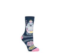 HEAT HOLDERS SOCKSHOP Damen Socken - Fun Feet Lite Warm Thermal Neuheit Gemustert Socken 1 Paar Größe 37-42 Geschenkidee für den Winter Gin Königin 37-42