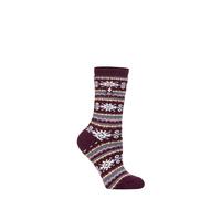 HEAT HOLDERS SOCKSHOP Damen Socken - Nordisch Soul Warming Warm Gemütlich Thermal Socken 1 Paar Größe 37-42 Nordisch Cabernet/Rose Erröten