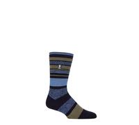 HEAT HOLDERS SOCKSHOP Herren 1.6 TOG Lite Gestreifte, Gemusterte & Argyle Socken 1 Paar (DE/NL/SE/PL, Numerisch, 39, 45, Regular, Regular, Altun Multi Streifen Marine)