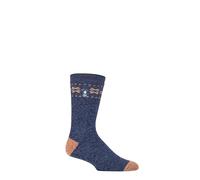 HEAT HOLDERS SOCKSHOP Herren 1.6 TOG Lite Gestreifte, Gemusterte & Argyle Socken 1 Paar (DE/NL/SE/PL, Numerisch, 39, 45, Regular, Regular, Matterhorn Faire Insel Denim Twist)