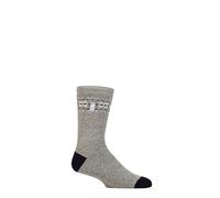 HEAT HOLDERS SOCKSHOP Herren 1.6 TOG Lite Gestreifte, Gemusterte & Argyle Socken 1 Paar (DE/NL/SE/PL, Numerisch, 39, 45, Regular, Regular, Matterhorn Faire Insel Mittelgrau Twist)
