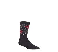HEAT HOLDERS SOCKSHOP Herren 1.6 TOG Lite Gestreifte, Gemusterte & Argyle Socken 1 Paar Lyon Argyle Holzkohle 39-45