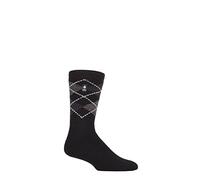 HEAT HOLDERS SOCKSHOP Herren 1.6 TOG Lite Gestreifte, Gemusterte & Argyle Socken 1 Paar Lyon Argyle Schwarz 39-45