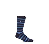 HEAT HOLDERS SOCKSHOP Herren 1.6 TOG Lite Gestreifte, Gemusterte & Argyle Socken 1 Paar Split Mittel Streifen Marine 39-45