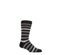 HEAT HOLDERS SOCKSHOP Herren 1.6 TOG Lite Gestreifte, Gemusterte & Argyle Socken 1 Paar Split Mittel Streifen Schwarz 39-45