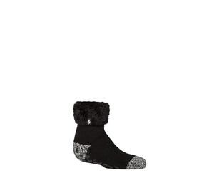 HEAT HOLDERS SOCKSHOP Kinder Socken - Schmucklos Lounge Socken, Thermal, Winter Warm, 1 Paar, 8-12 Jahre Queenstown Schwarz