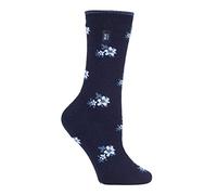 HEAT HOLDERS Ultra Lite - Damen 1.0 Tog Winter Warm Dünn Thermosocken zum Erwärmen (Bellis Navy Floral, 37-42 eu)