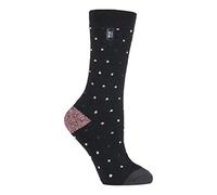 Heat Holders Damen Ultra Lite Thermo-Socken mit gebürstetem Innengarn, schwarze Punkte (Beere) EU 37 - 42