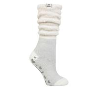 HEAT HOLDERS Weiche flauschige Damen-Socken, rutschhemmend, Thermo-Bettsocken mit Greifern, beige, 36/40 EU