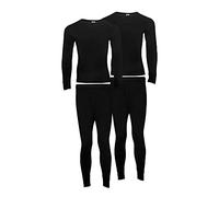Heat Stoke®️ 2er-Pack Herren-Thermos-Set Lange Unterhosen Warme Basisschicht Schwarz Anthrazit Weiß S, M, L, XL, XXL (Black, L)