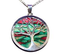 Heathergems Natural Scottish Heather Einzigartige Baum des Lebens Anhänger Halskette, Green
