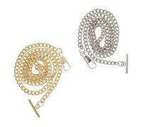 HEATSHAKING 2 Stück Silberne Taschenuhrketten aus Eisen mit Hellem Retro Design Robust und Bruchsicher als Coole Jeansgürtelketten für Männer und Frauen