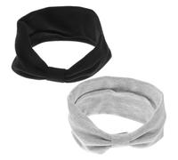 HEATSHAKING Elastische Baumwolle Stirnbänder Atmungsaktive Schweißband 2 Stück-pack für Damen Kopfbedeckung mit Breitem Verknotetem Design für Yoga und Fitness