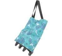 HEATSHAKING Faltbarer Einkaufswagen mit Rädern bis 21kg Traglast Leichter Hand Einkaufstrolley aus Canvas und Abs für Reisen und Einkaufstouren Geräumiges Design