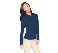 Heavy Langarm-Poloshirt Damen, Marineblau, XL