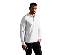 Heavy Langarm-Poloshirt Herren, Weiß, XL