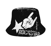 Heavy Metal Bucket Hat Rock and Roll Print Sonnenhut Packbarer Sommer Unisex Outdoor Fischerhut für Damen und Herren
