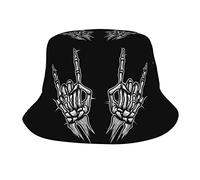 Heavy Metal Bucket Hat Rock and Roll Print Sonnenhut Packbarer Sommer Unisex Outdoor Fischerhut für Damen und Herren