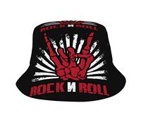 Heavy Metal Bucket Hat Rock and Roll Print Sonnenhut Packbarer Sommer Unisex Outdoor Fischerhut für Damen und Herren