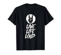 Heavy Metal Live Life Loud Mano Cornuta Metalhand Geschenk T-Shirt
