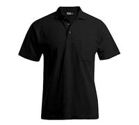 Heavy Poloshirt mit Brusttasche Plus Size Herren, Schwarz, 5XL