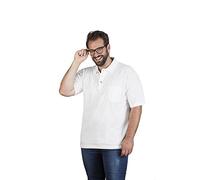 Heavy Poloshirt mit Brusttasche Plus Size Herren, Weiß, XXXL