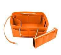 Heavyoff Taschenorganizer Handtasche, Filz Taschen Organisator mit Abnehmbare Reißverschluss-Tasche und Griff für Damen Orange